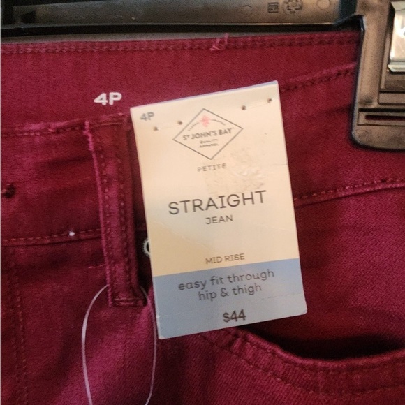 St johns bay jeans mid rise straight jeans Plum size 4 p - Picture 4 of 5